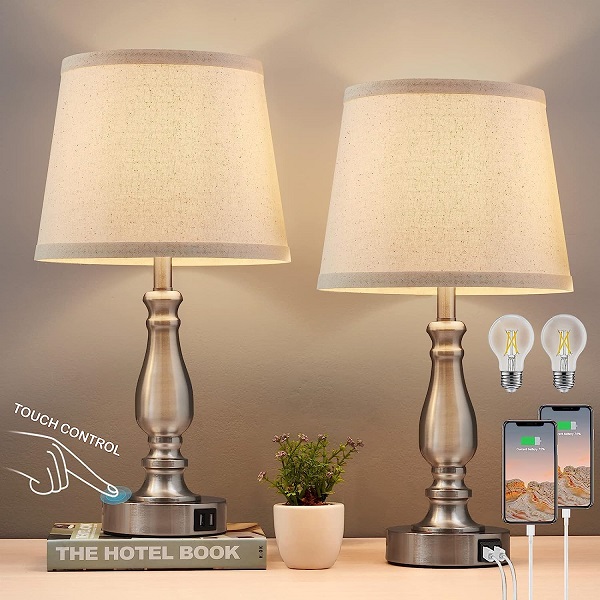 Brushed Nickel Lamps for the Bedroom