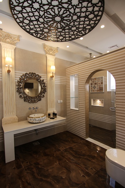 Artistic Bathroom Ceiling Statement
