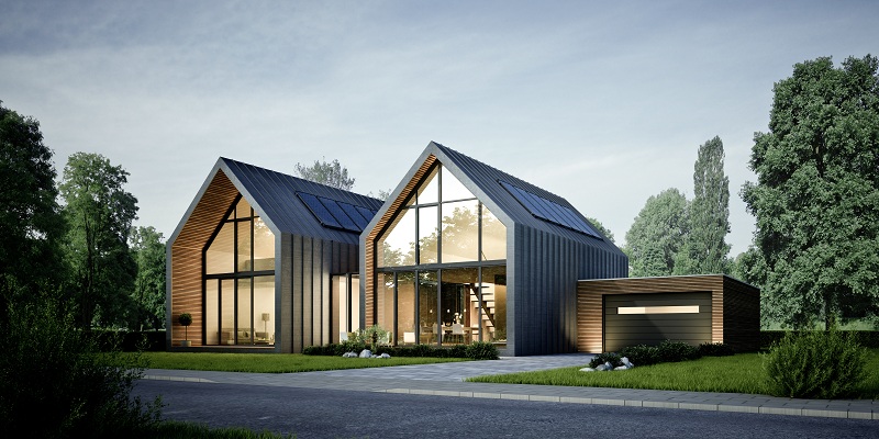 Dual Duplex Home With Glass