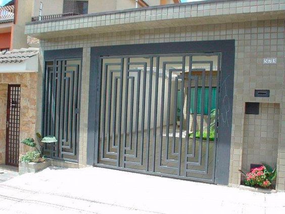 Diverse Sophisticated Grill Designed Modern Garage Gate