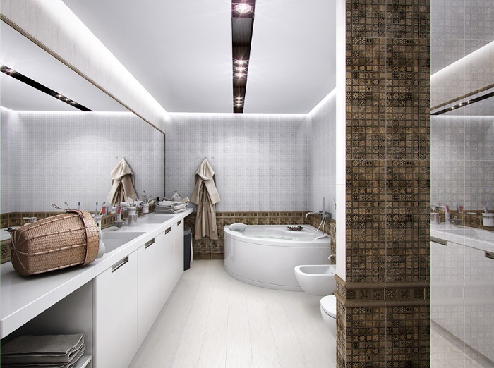 Modern Bathroom with Recessed Ceiling Lights