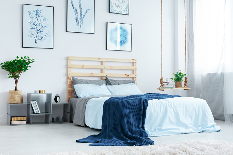 Simple Blue Bedroom
