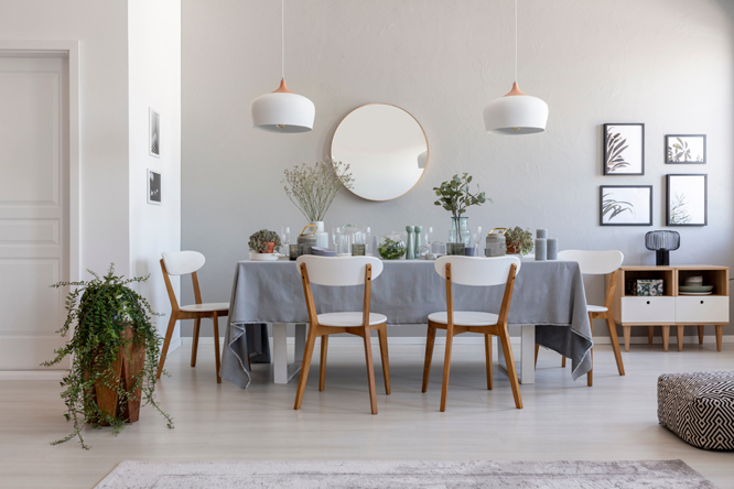 Grey Dining Room Interior