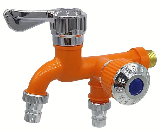 Dual Outlet Plastic Machine Tap