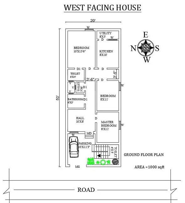1000 Sq Ft House Plans 3 Bedrooms