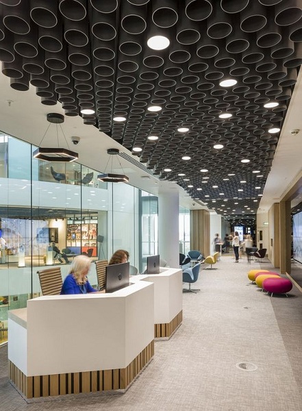 Office Reception False Ceiling Design