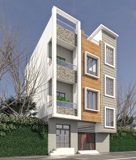 Contemporary G+2 Elevation Design