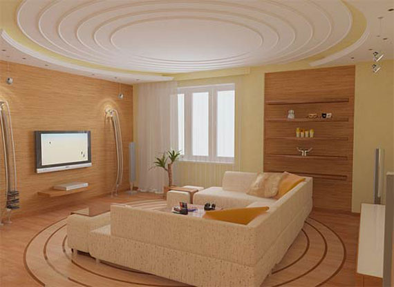 Pop False Ceiling Design For Tiny Living Room