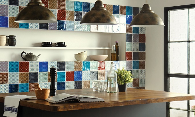 Multi Coloured Kitchen Wall Tiles