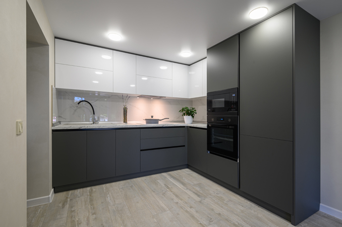 Modern Grey And White Kitchen
