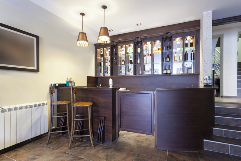 Bar With Closed Shelves