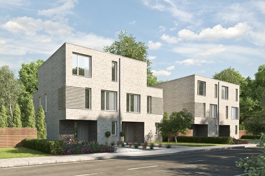 Minimal Modern Brick Duplex Home