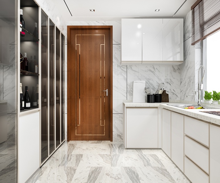 Wooden Cabinet Kitchen Partition