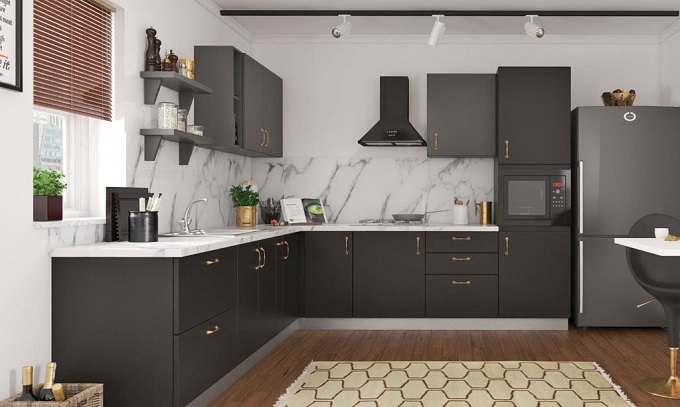 L Shaped Open Kitchen Design