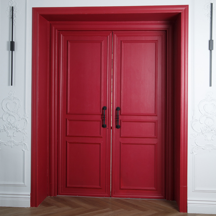 Red Wooden Double Door