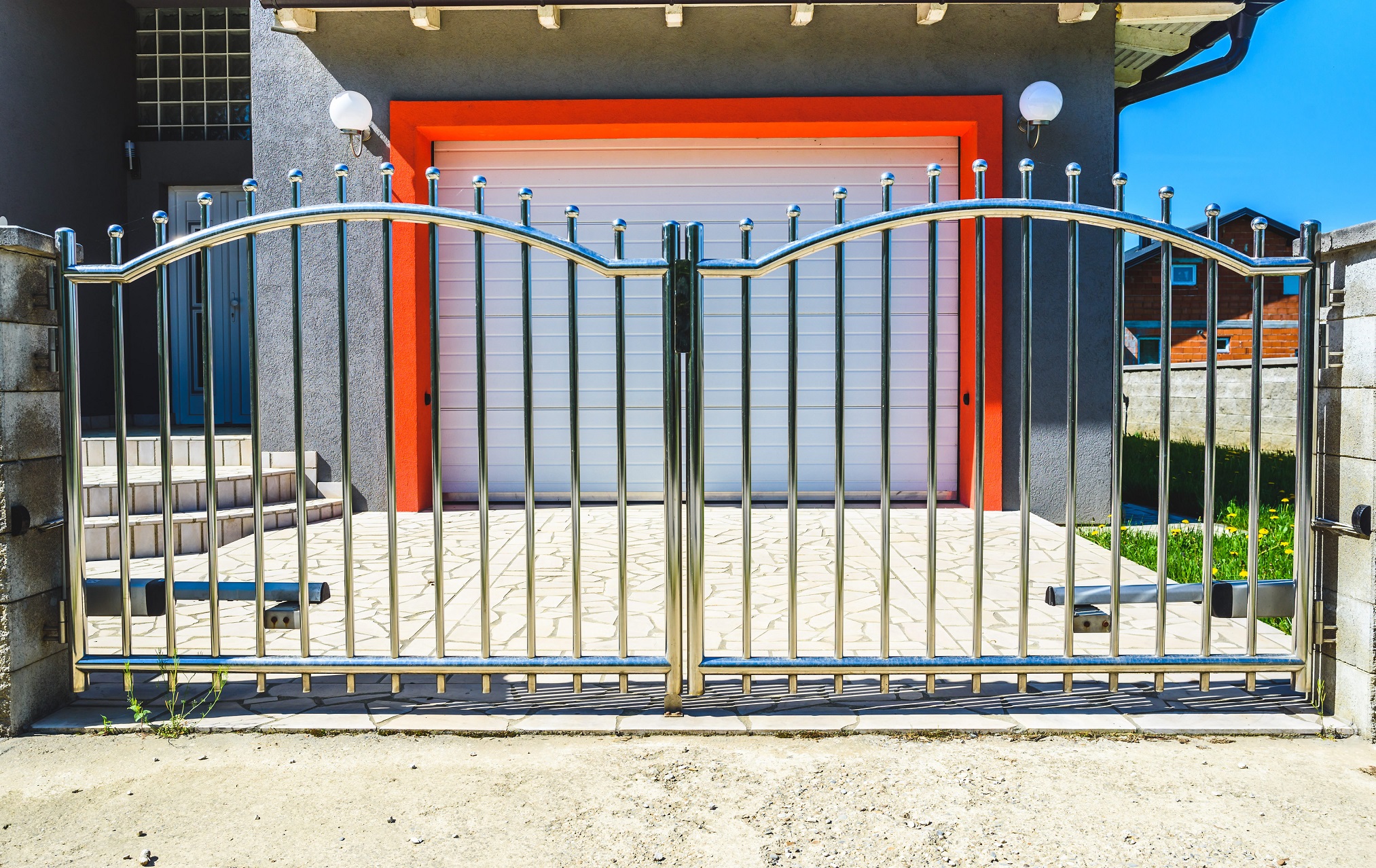 Chrome,fence,gate.,stainless,steel,fence