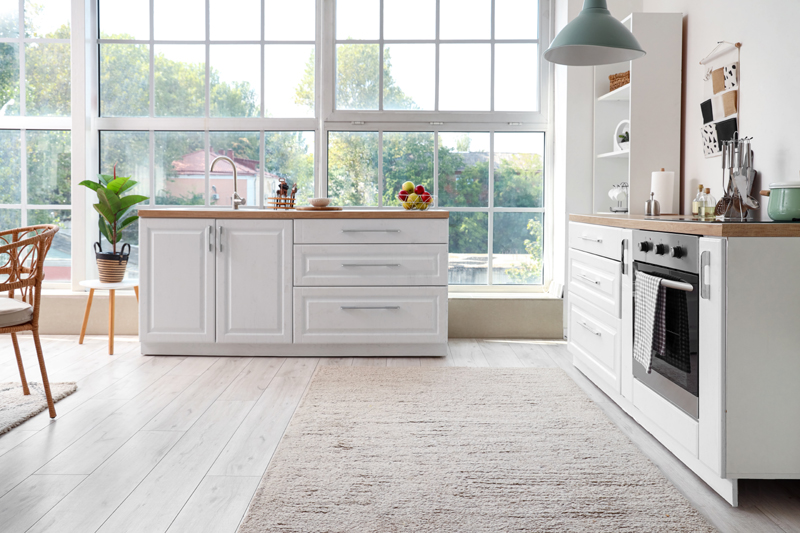 White Wooden Kitchen Shelves