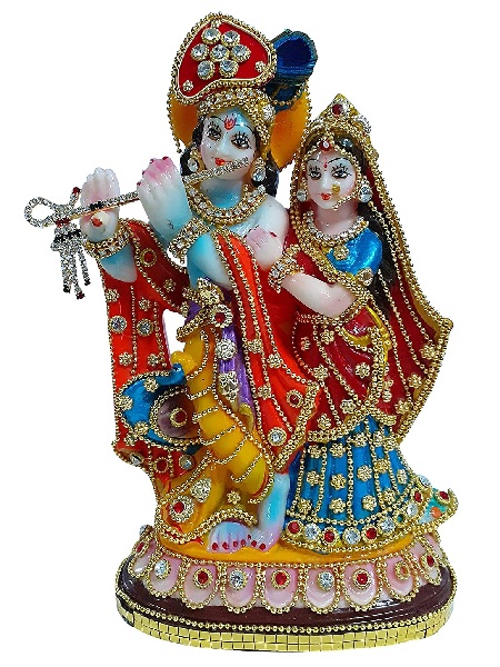 STONECRAFT Polyresin Hand-Made Sculpture of Radha Krishna
