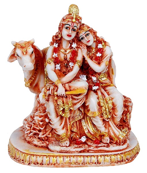 Polyresin Radha Krishna Cow Idol