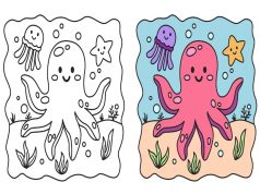 Octopus Coloring Pages: 15 Sheets of Underwater Adventure for Kids