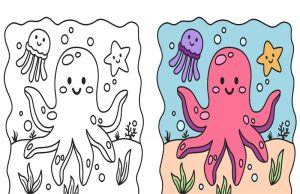 Octopus Coloring Pages: 15 Sheets of Underwater Adventure for Kids